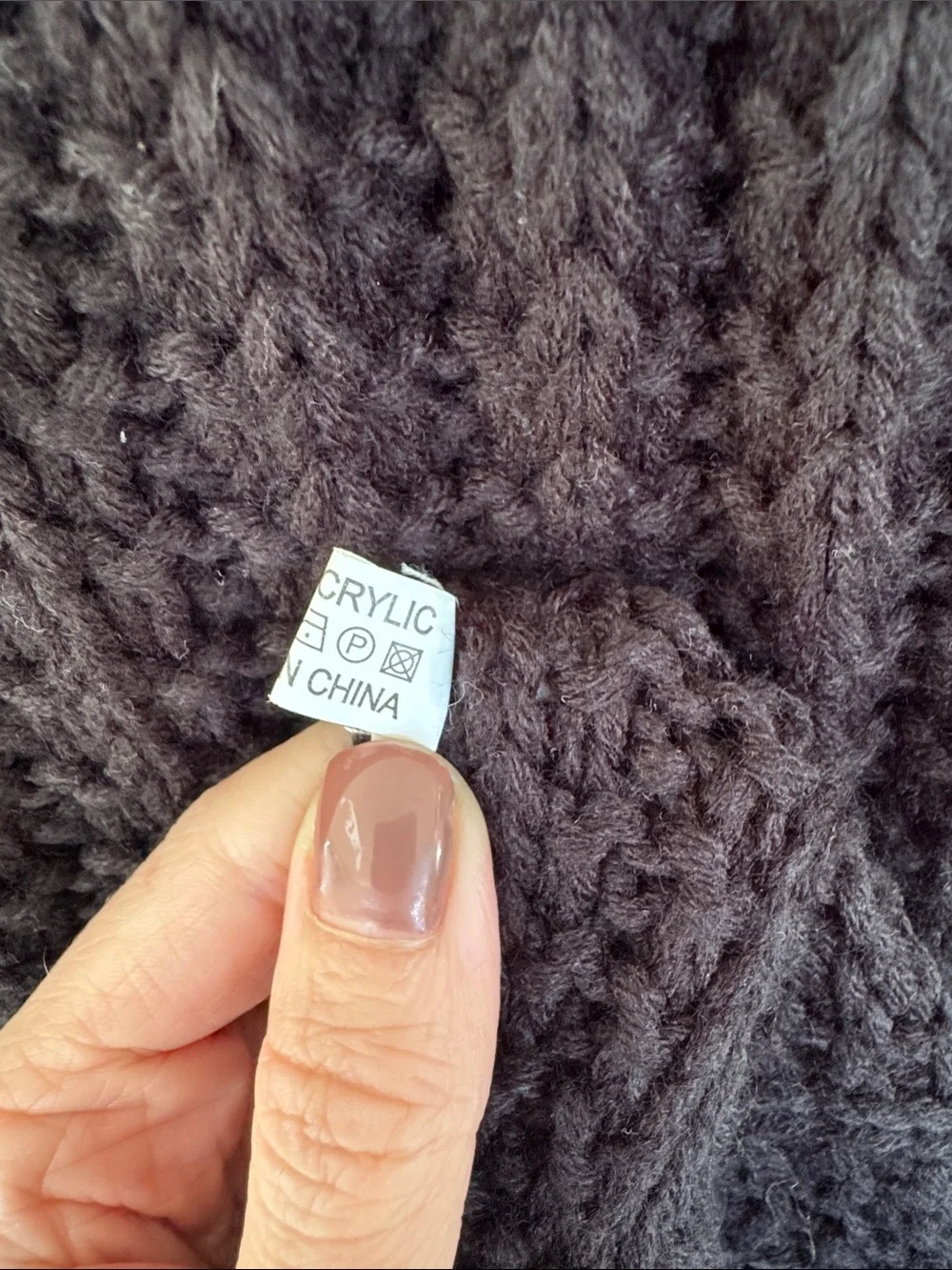 Black oversized ribbed crochet cable knit winter scarf one size